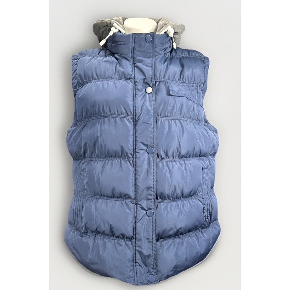 Wantdo Quilted Puffer Vest Women's XL Detachable Hood Full‎ Zip and Snap NWOT